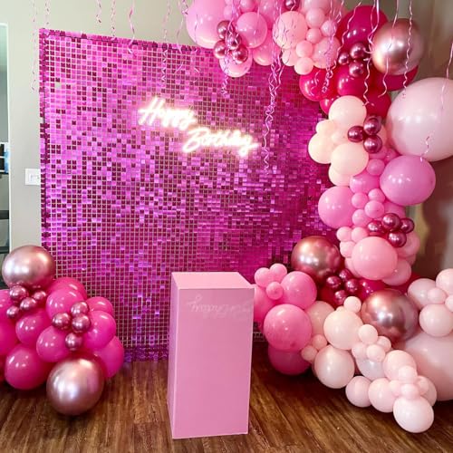 Pink Balloons Arch Kit, 160Pcs Hot Pink Balloon Garland Kit Metallic Rose Gold Confetti Balloons for Birthday, Wedding, Princess Theme, Engagements, Baby Shower, Anniversary Party Decoration - Image 5