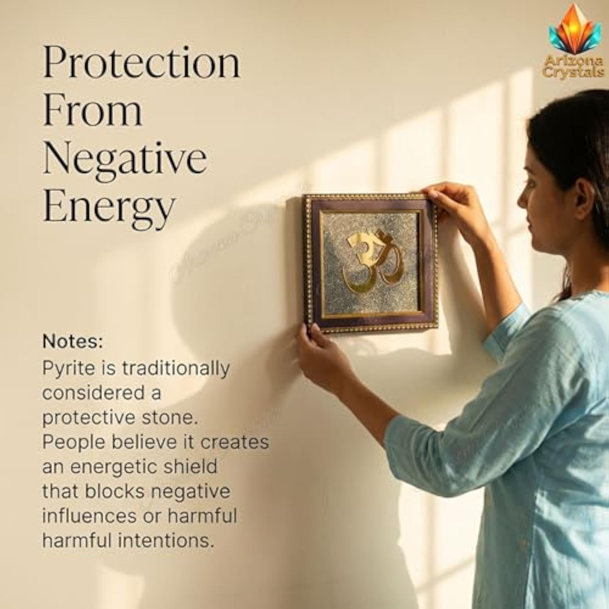 Pyrite Stone Wall Frame for Money Attraction & Protection