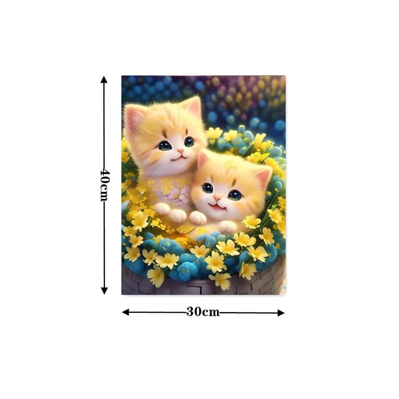 ☆ 5 Dダイヤモンド 絵画セット モザイクアートかわいい 30X40 子猫 Amazon | 5 Dダイヤモンド絵画セットモザイクアートかわいいDIY