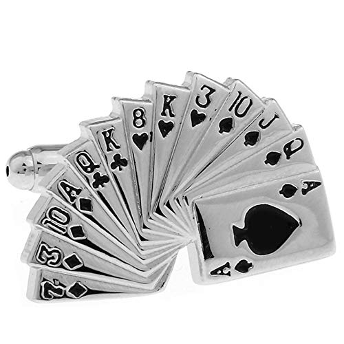 Mancuernillas Daesar divertidas para novio poker plata miniatura 3