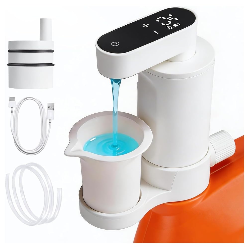 Aundhegrtt Automatic for Liquid Detergent Dispenser, USB Rechargeable Electric Laundry Dispenser with Adapter White