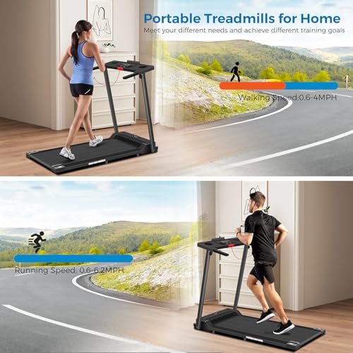Treadmill with Handles, 2025 Upgraded Small Treadmills Home, Portable Electric Treadmills for Home 300 lbs Capacity,Walking Pad Treadmill,Lightweight Folding Foldable Walking Pad with LED Display - Image 7