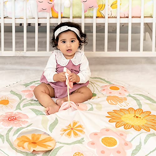 Image of Haus & Kinder Baby Mats for Floor, Play Mat for Babies 0 to 12 Months, Baby Play Mat for 0 to 2 Years, Soft Crawling & Tummy Time Play Mat | Floral Garden