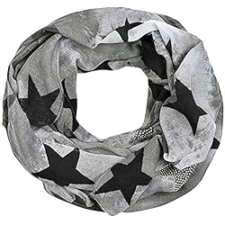 Cortinas Laminas Salon UnoSheng Bufandas para hombre y mujer, invierno, moda, estampado de estrellas, bufanda, ropa de abrigo, mantón caliente, paños de limpieza laminados, F, Talla única