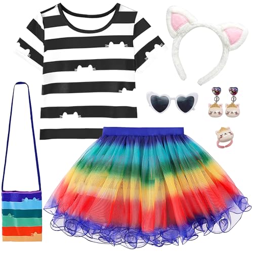 Vestido tutu niña arcoíris con accesorios fiesta miniatura 1