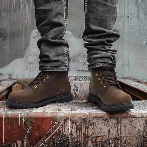 Image of NINGO Waterproof Soft Toe Work Boots for Men, EH Rated, Slip Resistant | Mens Safety Work Shoes, Comfortable Full-Grain Leather, Oil Resistant, for Construction Industrial Warehouse Outdoor