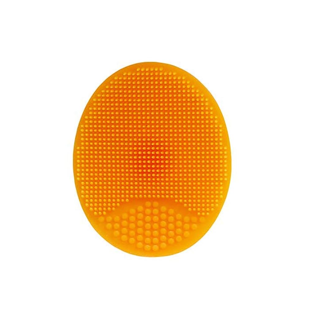 Cleaning Pad Wash Face Facial Exfoliating Brush SPA Skin Scrub Cleanser Tool Face Massager (Orange)