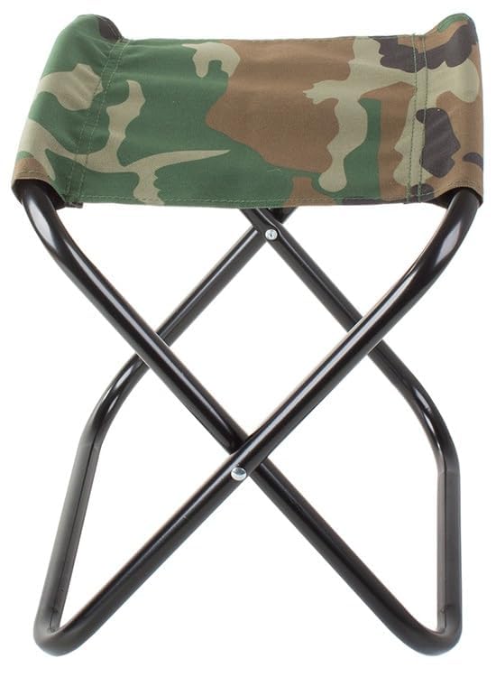 Image of Css Army Heavy Duty Folding Camping Stool, Outdoor Lightweight Small Chair for Camping, Fishing, Picnic, Travel and Hiking Camping BBQ Beach - 17.5 inch Height, Army Green -1 PC