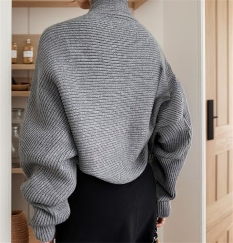 Sorrica Women's Cardigan Shrugs Bolero Sweater Long Batwing Sleeve Open Front Knitted Crop Sweater Shrugs3