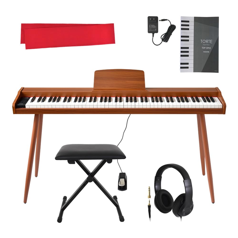 Amazon | TORTE トルテ 電子ピアノ 88鍵盤 セミウェイトキー フル