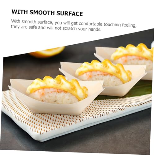 Platos bambú para sushi 250 unidades estilo bote miniatura 5