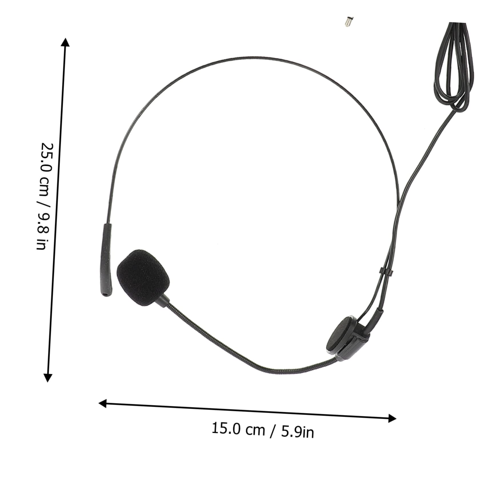 HANABASS Microphone Headset for Voice Amplifier Headworn Mic Black Condenser Mic Noise Reduction