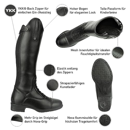 Foto von SUEDWIND FOOTWEAR Kinder-REIT-Stiefel »NOVA Kids Fun« - Komfort-Einlegsohle – YKK-Reißverschluss – Lederlook – Hautverträglich – Atmungsaktiv – Wasserabweisend – Turnier-Konform - 39 N