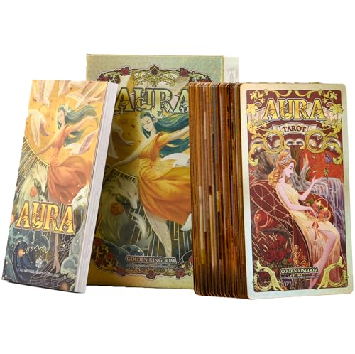 KEPNOY Aura Tarot with Guidebook, Fortune Telling & Divination Tools for Beginners and Advanced Collection Edition