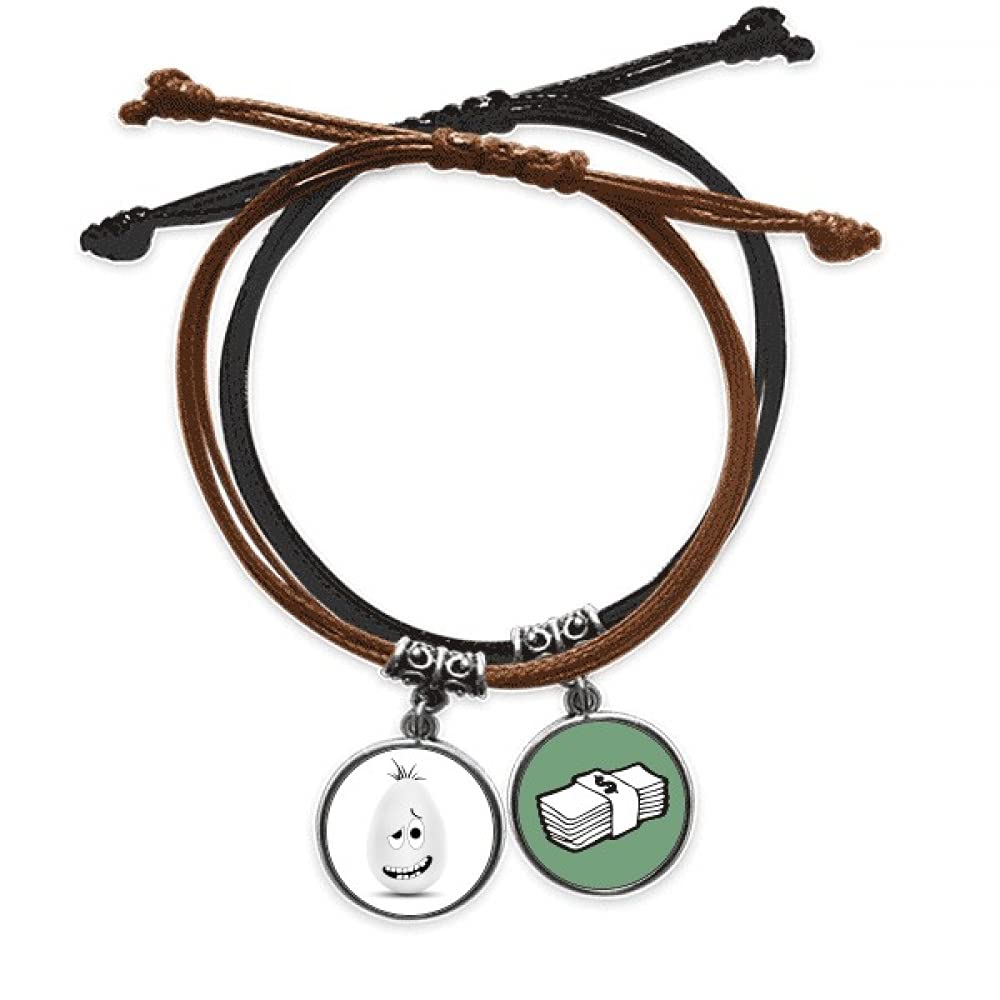 Cadena de cuero Pascua pulsera trenzada de gama artesanal con detalles de colores 3