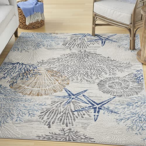 Nourison Home Pompeii Ivory Grey Blue tapete 160x213 cm miniatura 1