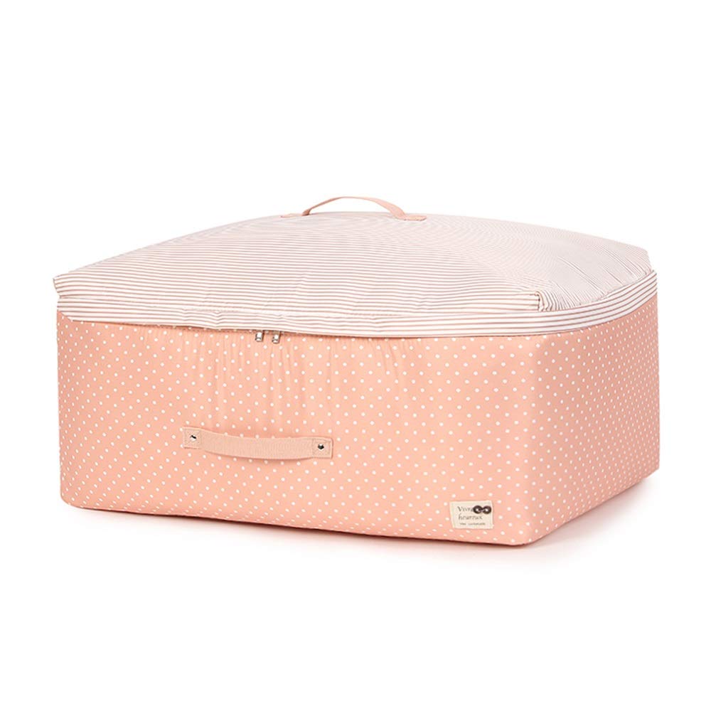 ETRGFTHU Quilt Storage Bag Quilt Finishing Bag Fabric Moisture-proof Thickened Household Quilt Bag Healthy Environmental Protection Fabric Dust And Moisture Proof Machine Washable(Pink,63x48x35cm)