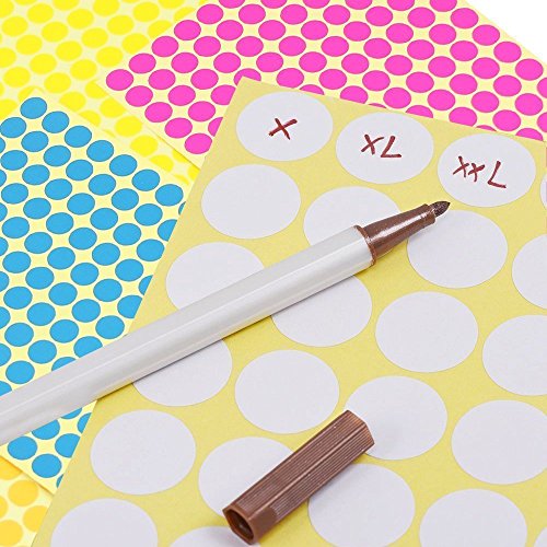 JTDEA 10 Fogli Puntino Rotondo Adesivi Etichette