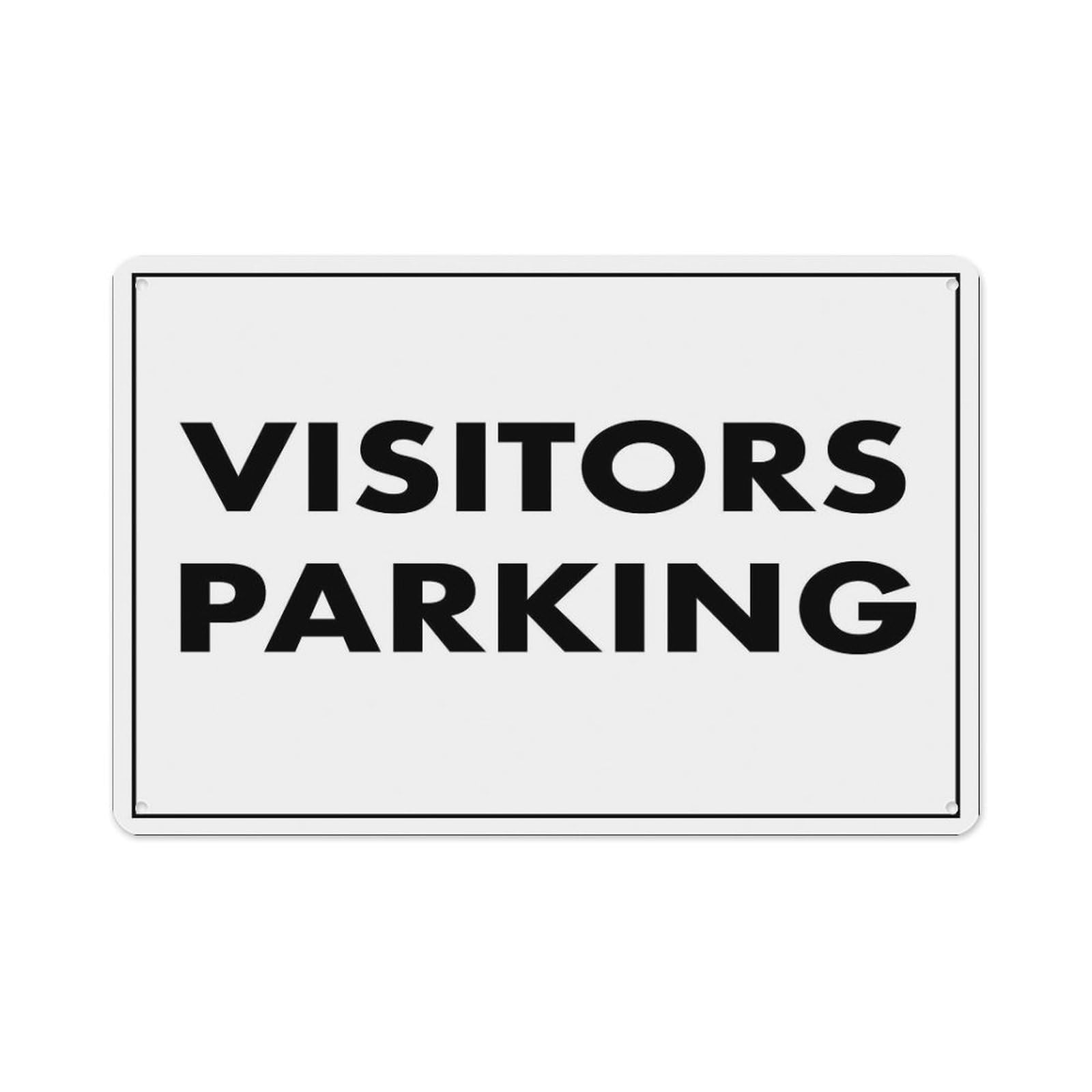 peiyeety Visitors Parking Sign Aluminum Tin Warning Signs for Home Outdoor Garden 8X12 Inches