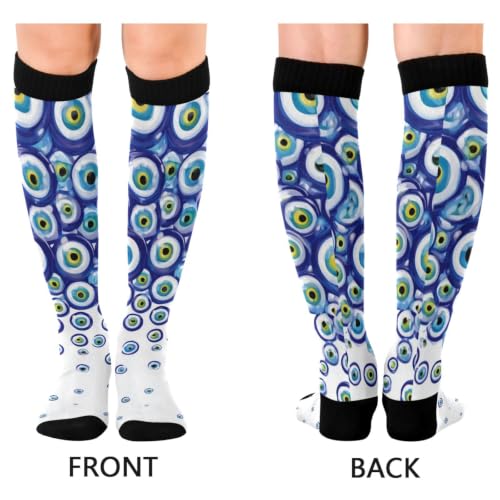 Image of Wusikd Halloween Black Cat Compression Socks for Women and Men Circulation Pumpkin Long Socks for Athletic Running 1