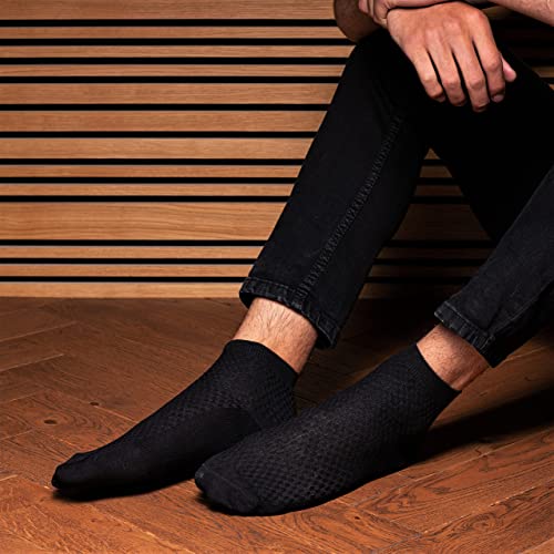 NUDUS Bamboe enkels, voor heren, kwart, 5 paar, geschenkdoos, premium kwaliteit - Afbeelding 5