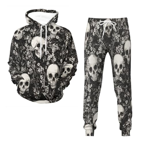 Sweat à capuche squelette 3D ample résolvant le manque de style