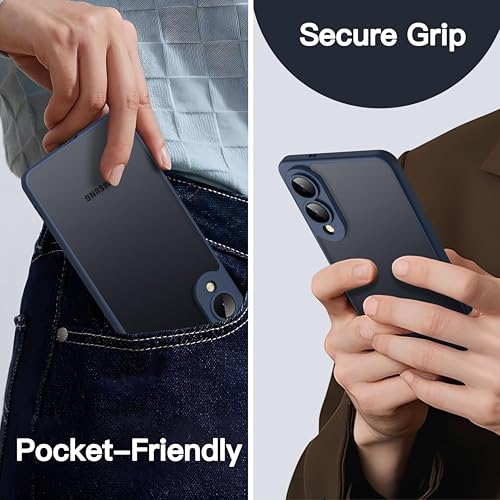 Image of Ultra-Hybrid Slim Case Cover for Samsung Galaxy S25 Edge 5G (2025), Shockproof Cover with Camera Protection (Translucent Matte Blue)