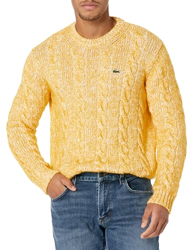 Lacoste Men's Long Sleeve Cableknit Crew Neck Sweater