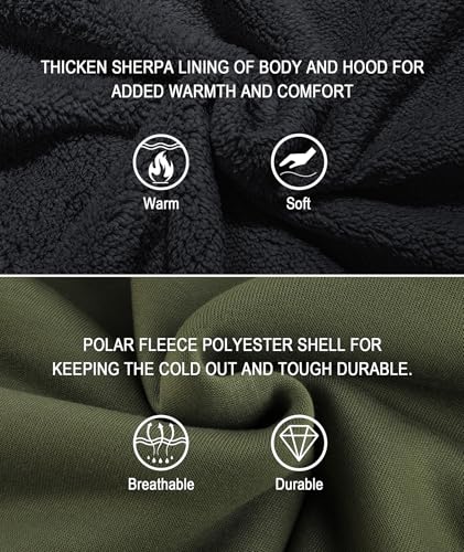 Image of SWISSWELL Men Zip Up Hoodies Sherpa Lined Jacket Heavyweight Fleece Sweatshirt Winter Warm Hooded Coat