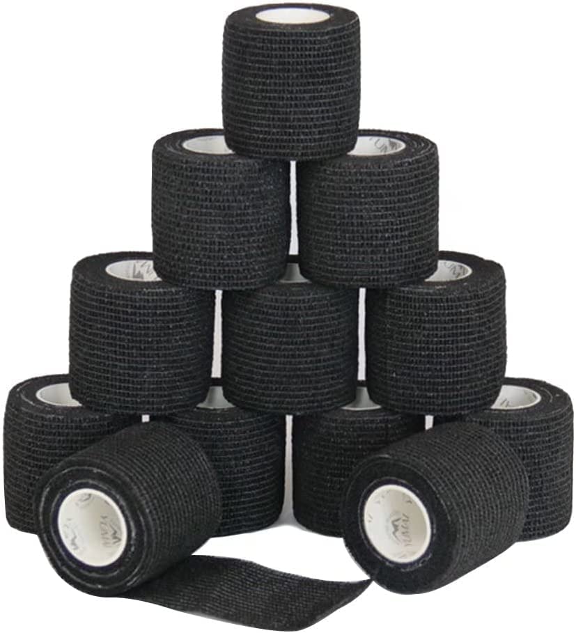 AGAM A-TAPE Musclefix Vet Wrap Cohesive Self Adhesive Bandage For Humans&Pets(Dogs,Cats,Birds),Breathable,Elastic(5Cm X 4.5 Mtr,Pack Of 12)Black (B0B6BWLW6W) Amazon Price History, Amazon Price Tracker