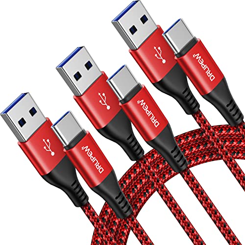 Câble Chargeur pour Samsung A52 A32 A42 A72 A52S Galaxy S21 S20 Plus Ultra 5G S10 S9 S8 S10e,Note 10 9 8,Redmi Note 9T 9 8T 8 Pro 8,Sony Xperia XZ,Cordon USB Type C 3A Charge Rapide 1M 1M 2M-Rouge