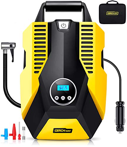 GERCHWAY Tire Inflator Portable Air Compressor for Car - Compact Digital Air Pump