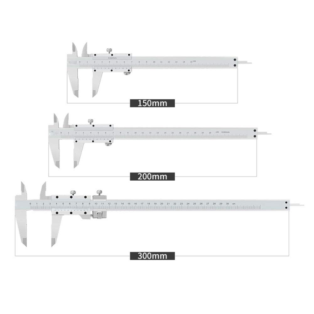 Calibrador Vernier, Altura de Profundidad del Calibrador de Herramienta de Medición Vernier, 0-150-200-300Mm, Calibrador Mecánico de Acero Inoxidable de Alta Precisión y Grado Industrial (200Mm)
