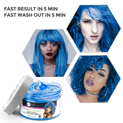 Cera para Cabello Temporal Azul 4.23 oz Kit Completo miniatura 3