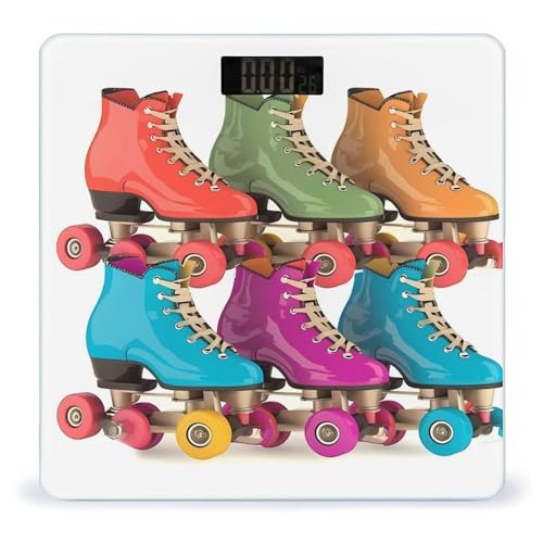 Báscula digital baño retro color patines capacidades 400 lb miniatura 1