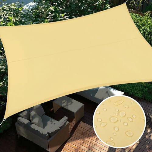 SHACOS Shade Sails 2x3m Waterproof Rectangle Sun Shade Sail Canopy for Garden Sunscreen Awning...