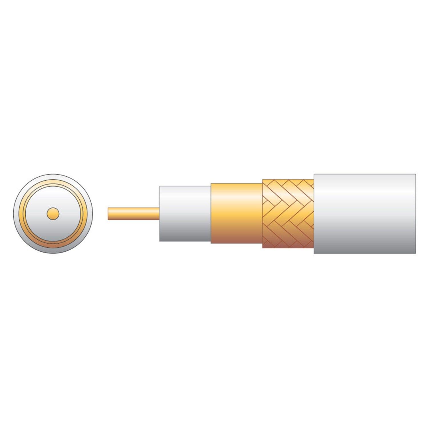 kenable Câble Coaxial Satellite TV Numérique 100U OFC Cuivre Mousse PE Écran Alu 75 Ohms 100m Blanc