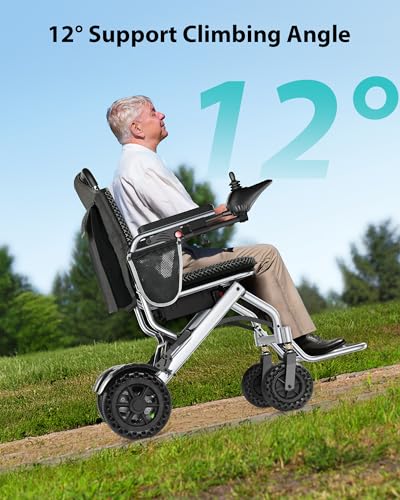 Image of 33 Lbs Lightweight Electric Wheelchair, Electric Wheelchairs for Adults Foldable, 15 Miles Range Motorized Wheelchair for Seniors, All Terrain Compact Portable Power Wheelchair, 330 Lbs Capacity