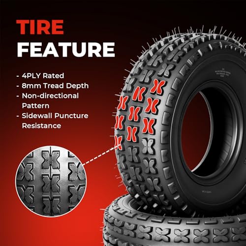 Set of 2 19×7-8 ATV UTV Tires 19x7x8 Mini Bike Tires 4PR