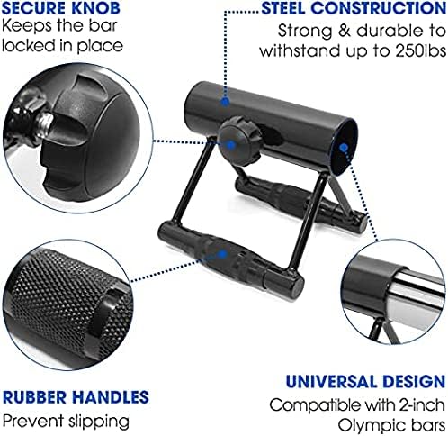 Landmine Handle Attachment - Landmine Double D Row Handle -Barbell Double D Grip Handle with Non -Slip Handles - Fits 2-inch Olympic Bars