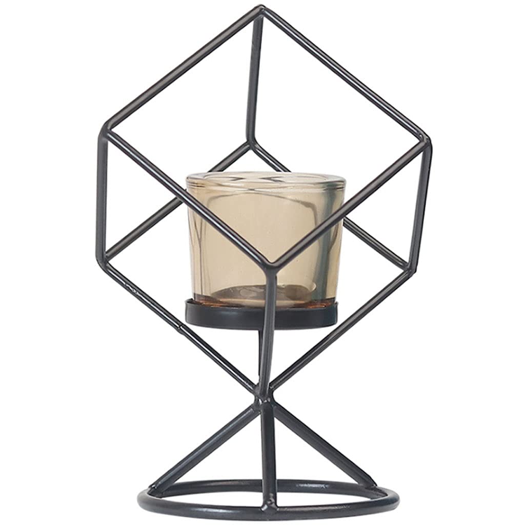 Bougeoirs pour table stable en fer forgé noir anti coulure de cire