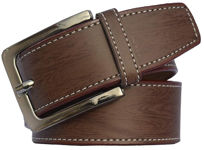 Sunshopping men's brown synthetic leather needle pin point buckle belt (polo-br) (SS-1017)-picture-19