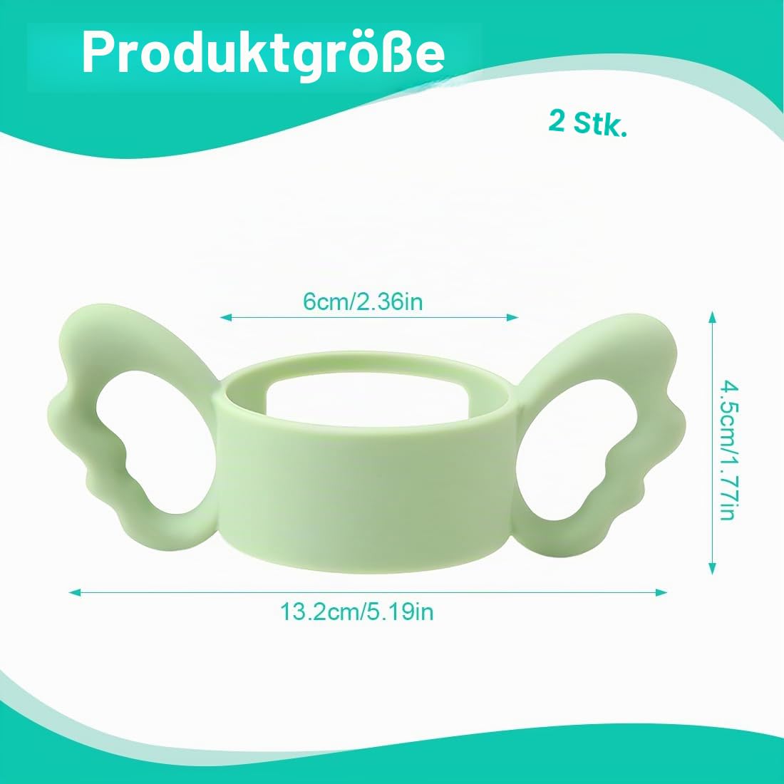 Babyflaschen Griff Silikon 2 Stück Flaschenhalter Griff Babyflasche Trinklernflasche Zubehör BPA-frei rutschfest ergonomisch Greifhilfe Kleinkinder Stillflasche Trinkflasche Babygriff