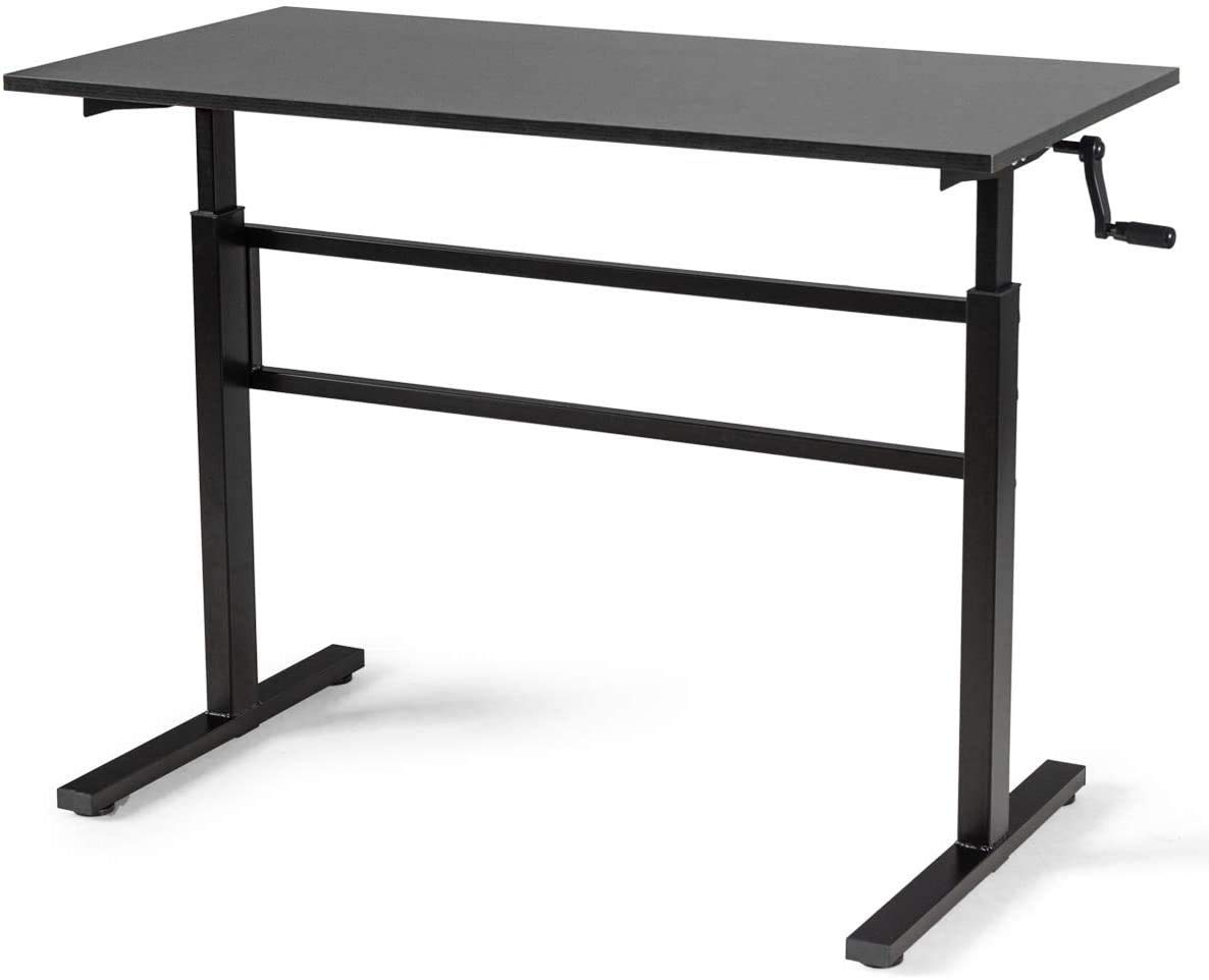 BS400002 escritorio regulable en altura (76-114 cm) con placa de 120 x 60 cm, escritorio ergonómico, manual