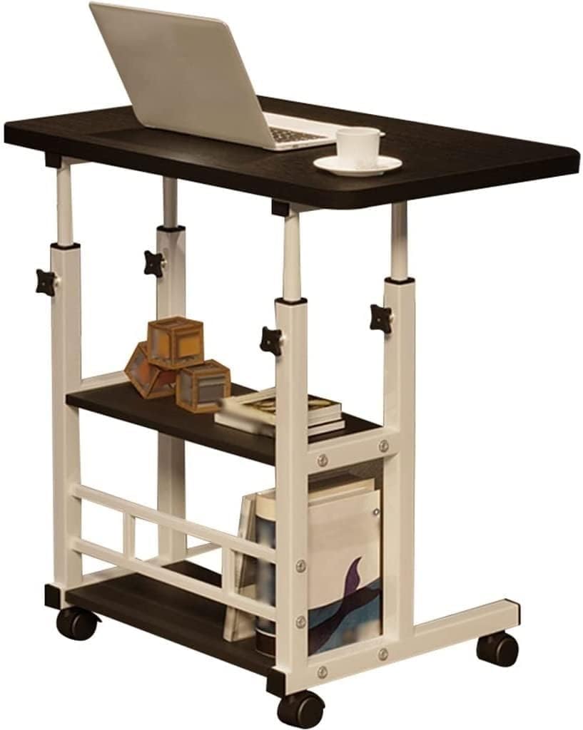 CGCSYZ Standing desk adjustable height Household mobile lift computer desk, Small student study desk for study dormitory, Bedroom bedside lazy side table