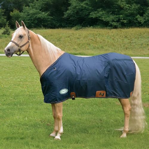 Country Pride 420D Nylon Closed Front Stable Sheet, Adjustable Belly Surcingle & Hind Leg Straps, Hip Darts for Better Fit, Breathable Indoor Horse Blanket, Stall & Trailer Use (Navy Blue, 70 in)