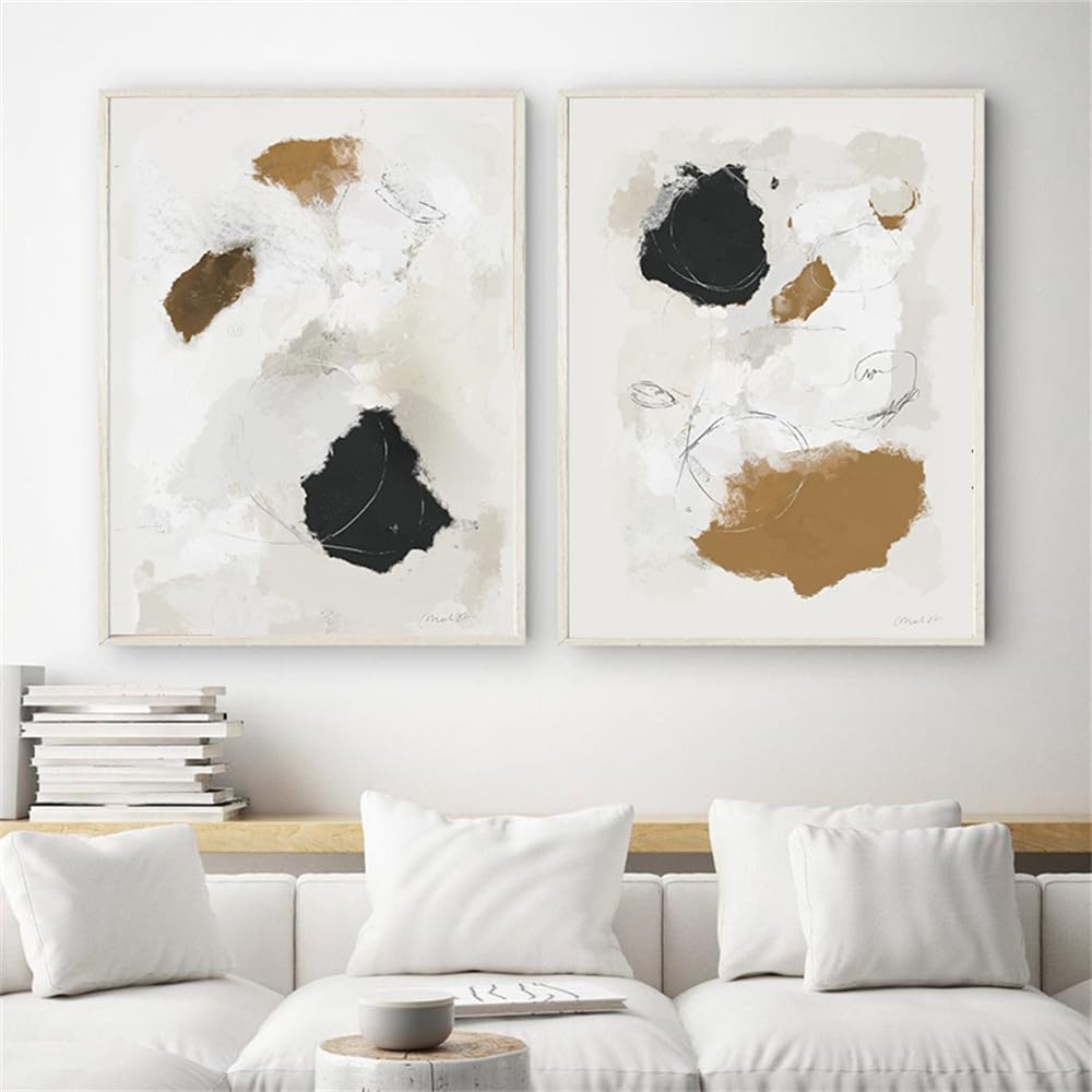WBYZAC Set of 2-Abstract Sketch Painting Art Prints Minimalist Artwork Canvas Posters Pictures Living Kitchen Office Bedroom Home Room Decoration-40 * 60cm (No Frame)