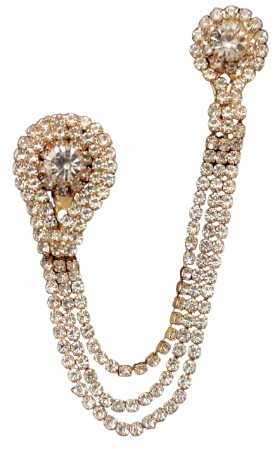 Da Rien American Diamond Stone Golden Brooch for Women Girls Men Boys, Gift For Him, Men's Jewellery Accessory, Men's Wedding Gift-image-40