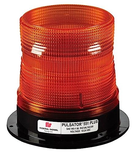 Federal Signal 211820-02 Pulsator 551 Plus Strobe Beacon, Class 2, Permanent Mount with Amber Dome