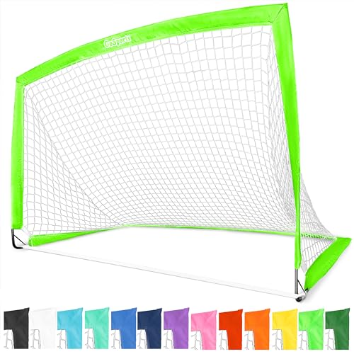 Image of GoSports Portable Soccer Goals for Kids - 13 Color Options - Choose 4 x 3 ft or 6 x 4 ft - Team Tone Pop Up Nets for Backyard